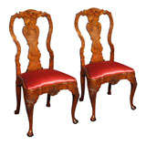 Pair of Antique English Walnut Side Chairs
