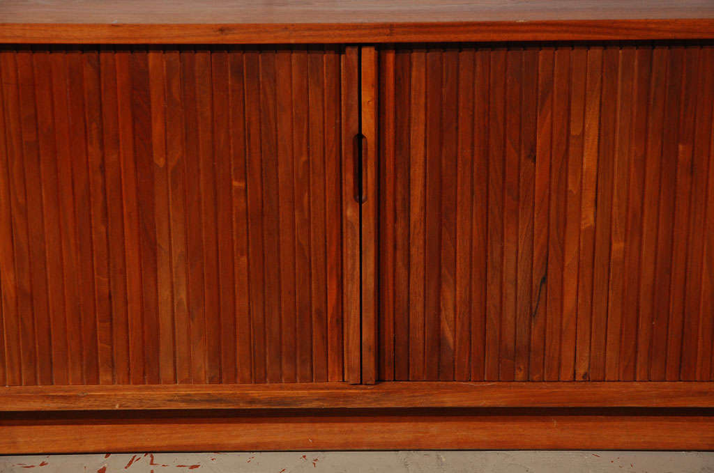 Mid-20th Century Glenn of California Walnut Tambour Door Cabinet
