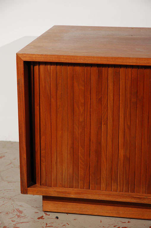 Glenn of California Walnut Tambour Door Cabinet 1