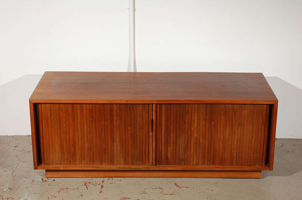 Walnut Tambour door record cabinet or tv cabinet by Glenn of California