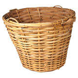 Vintage Rush Basket with Leather Handles