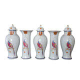 5 piece graniture Chinese vases, Republic period