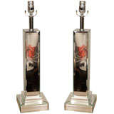 Pair of Mirrored Lamps