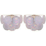 Pair of Iridescent Pink Sconces