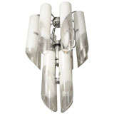 White Murano Glass Tubular Chandelier 8