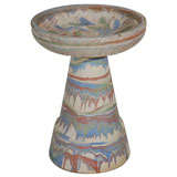 Vintage Ozark Roadside Tourist Pottery Colorful Large Birdbath