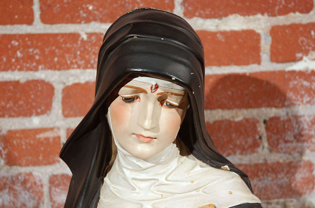 American St. Rita of Casia Chalkware Bust
