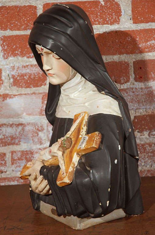 St. Rita of Casia Chalkware Bust 4