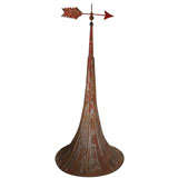 Antique Red Cupola Top with Weathervane Directional