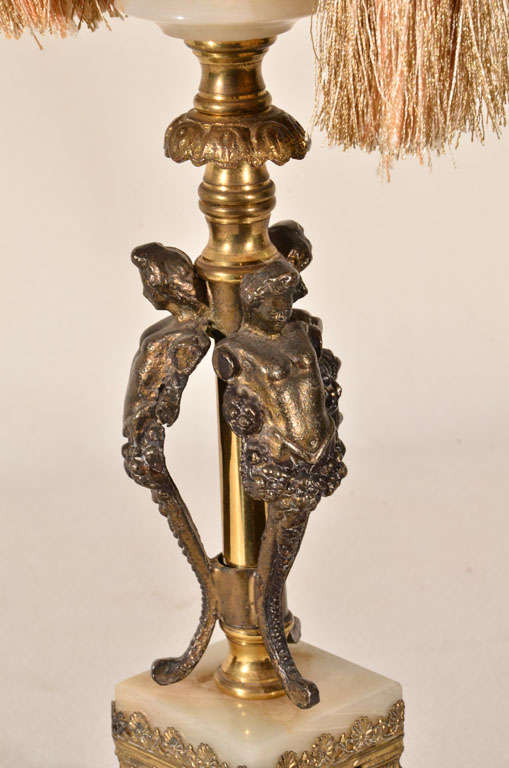 Three Nymphs in Bronze Table Lamp In Excellent Condition For Sale In Austin, TX