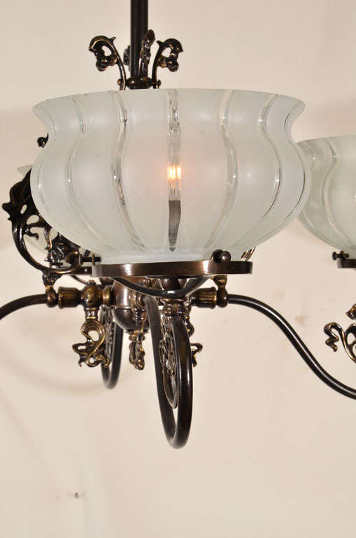 Four Light, originally gas, Victorian Light Fixture at 1stDibs
