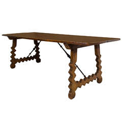 Chestnut and Walnut Refectory Table