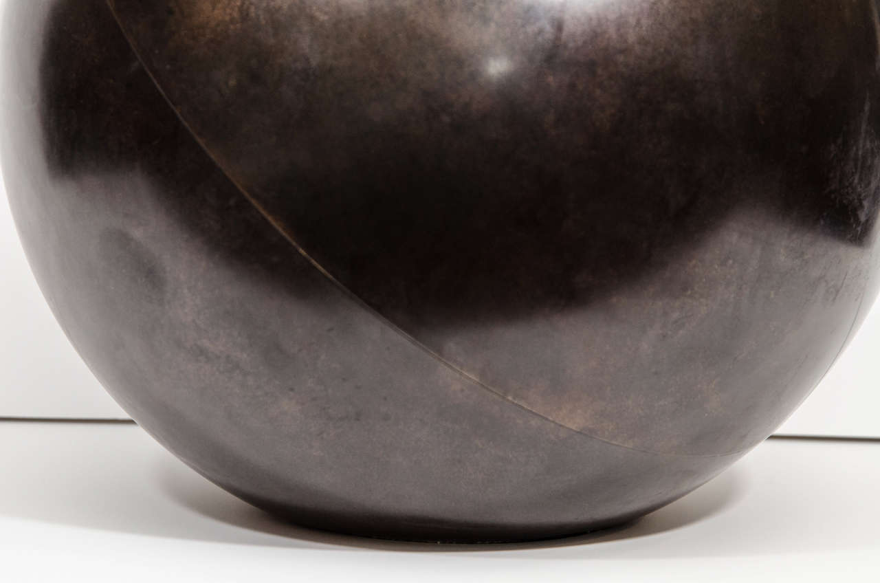 Mid-Century Modern Single bronze spherical lamp by Karl Springer