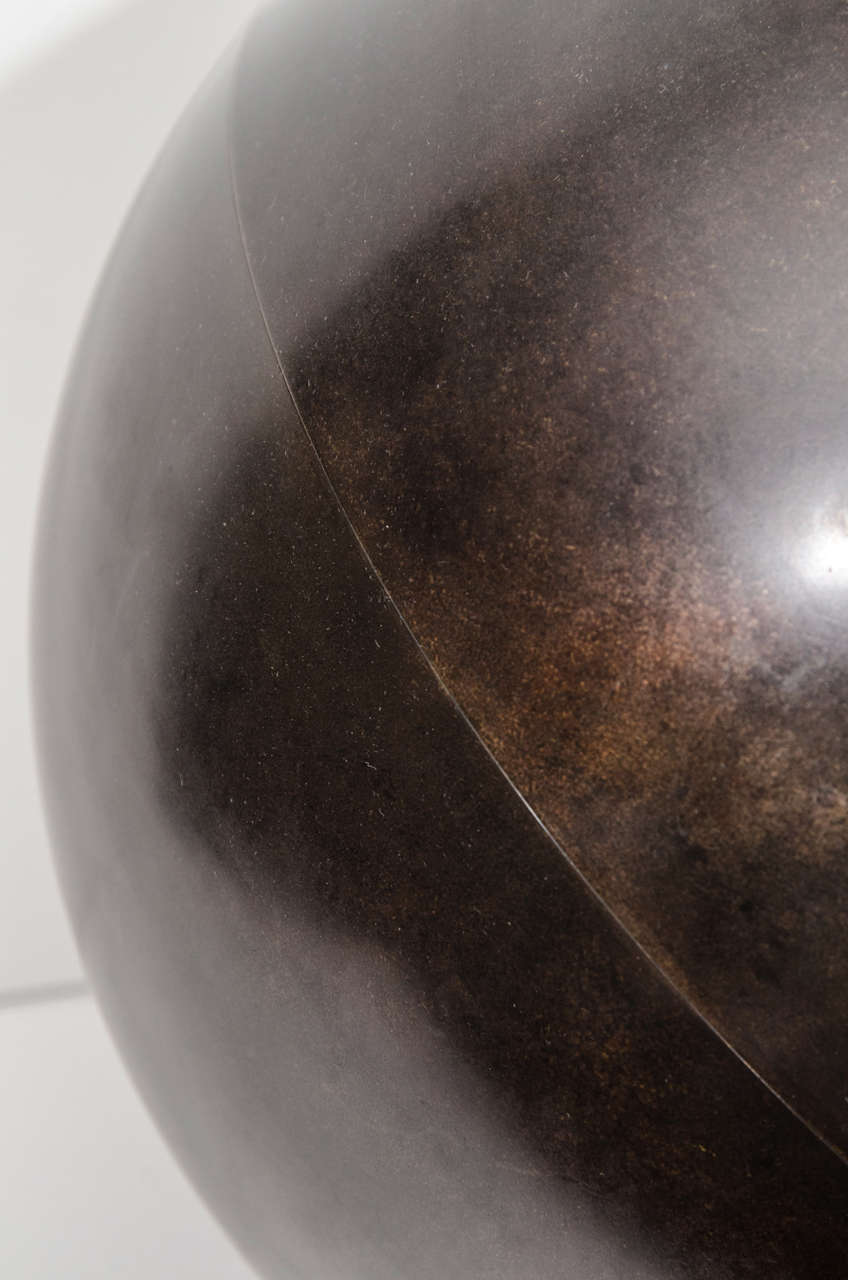 Mid-20th Century Single bronze spherical lamp by Karl Springer