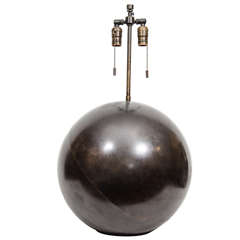 Single bronze spherical lamp by Karl Springer