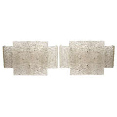 Pair of overlapped glass sconces by Kalmar
