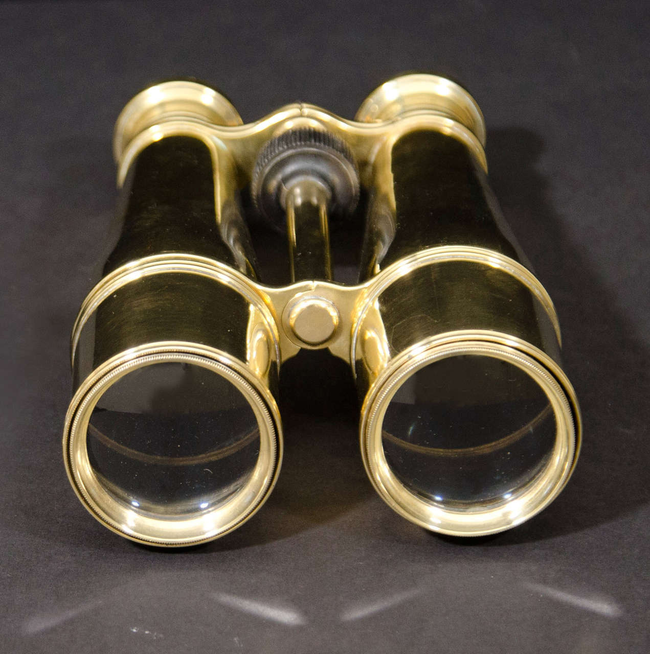 British Polished Brass Telescoping Binoculars By H. Hughs & Sons For Sale