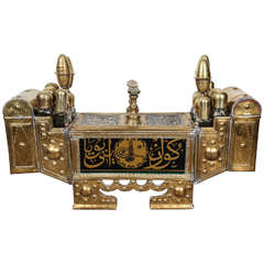 Used Turkish Brass Valet Shoe Shine Decorative Stand Valet