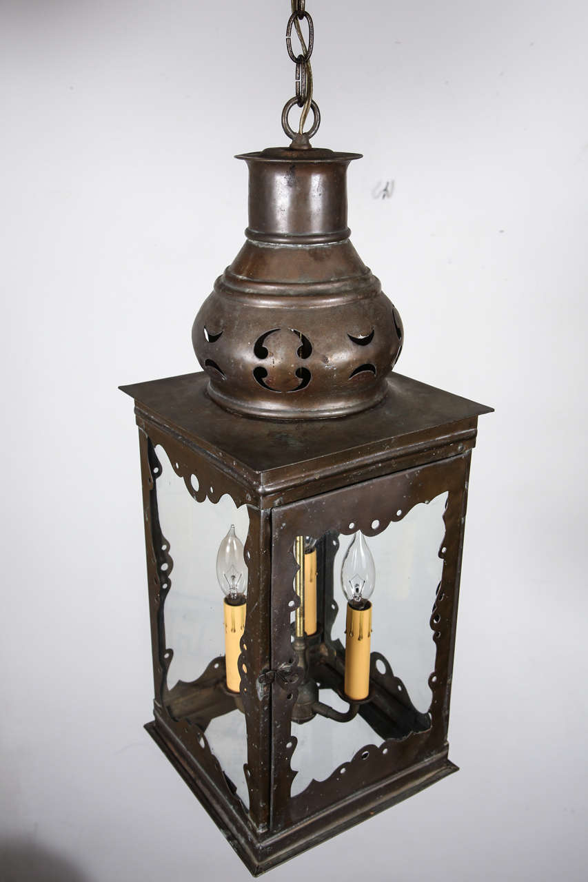 Glass Moroccan Moorish Spanish Style Hanging Lantern For Sale