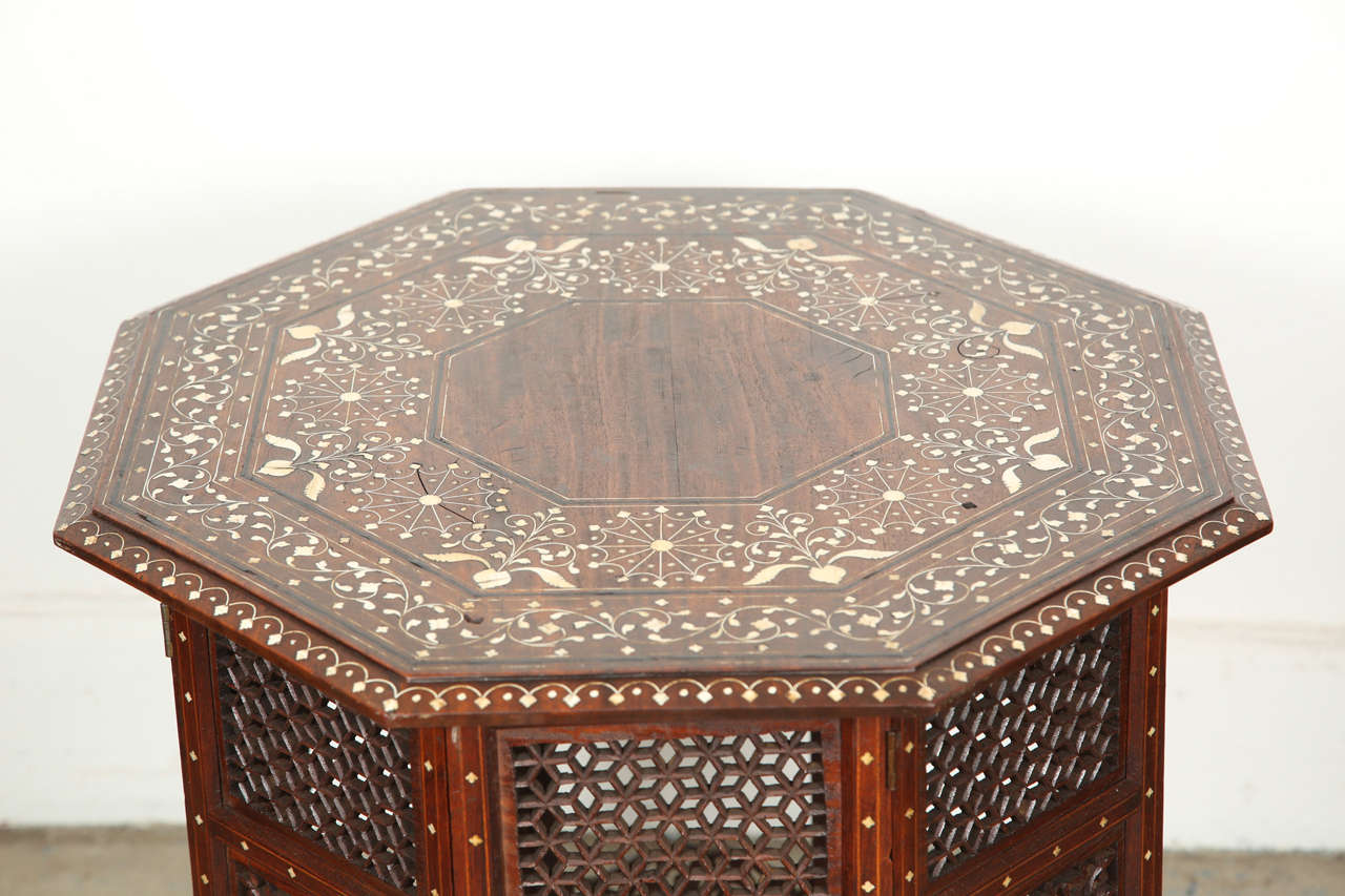 19th Century Anglo Indian Rosewood Ivory Inlaid Side Table at 1stDibs