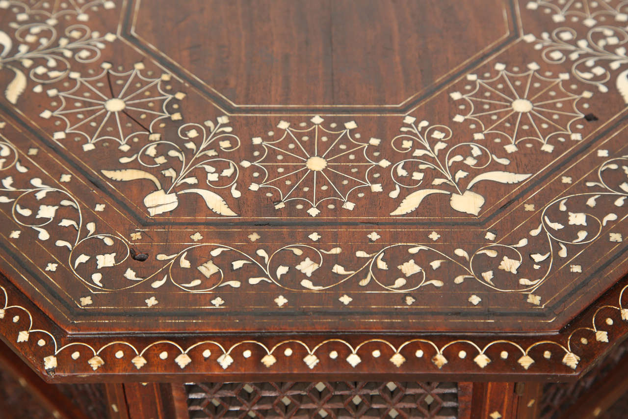 19th Century Anglo Indian Rosewood Ivory Inlaid Side Table at 1stDibs