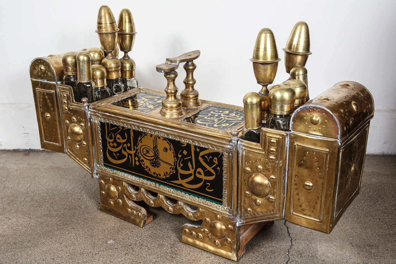 Turkish Brass Valet Shoe Shine Decorative Stand Valet at 1stDibs