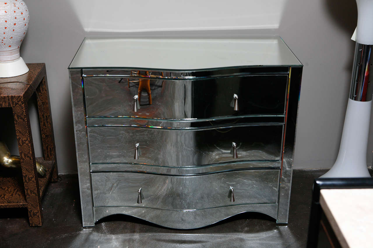 Fine Pair of Mirrored Commodes