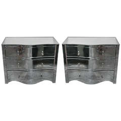 Fine Pair of Mirrored Commodes