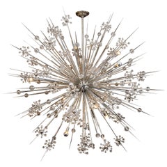 Large Custom Crystal Starburst Sputnik Chandelier