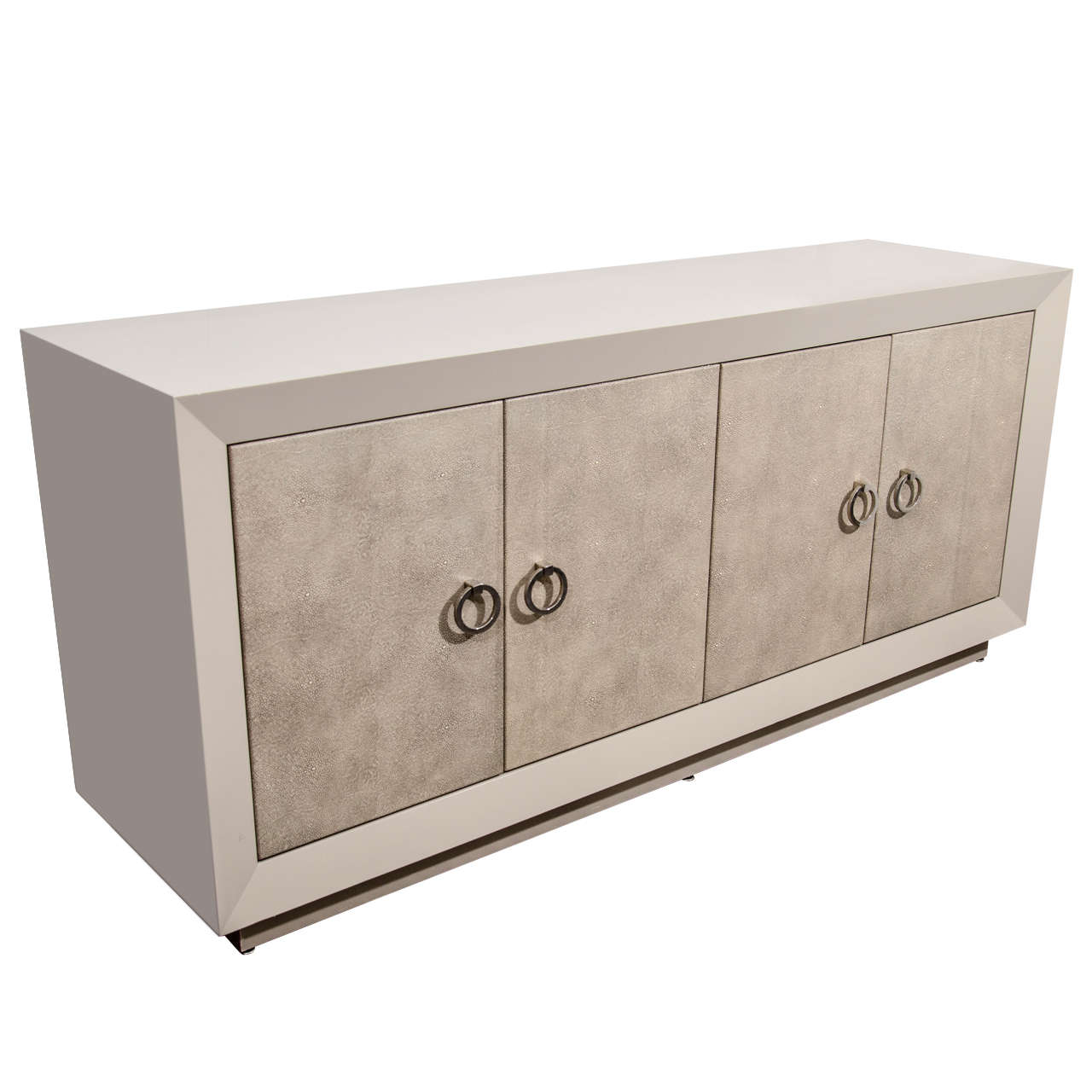 Custom Lacquered Sideboard with Faux Shagreen Doors For Sale