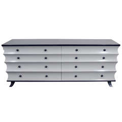 Custom High Gloss Lacquer Curved Drawer Dresser
