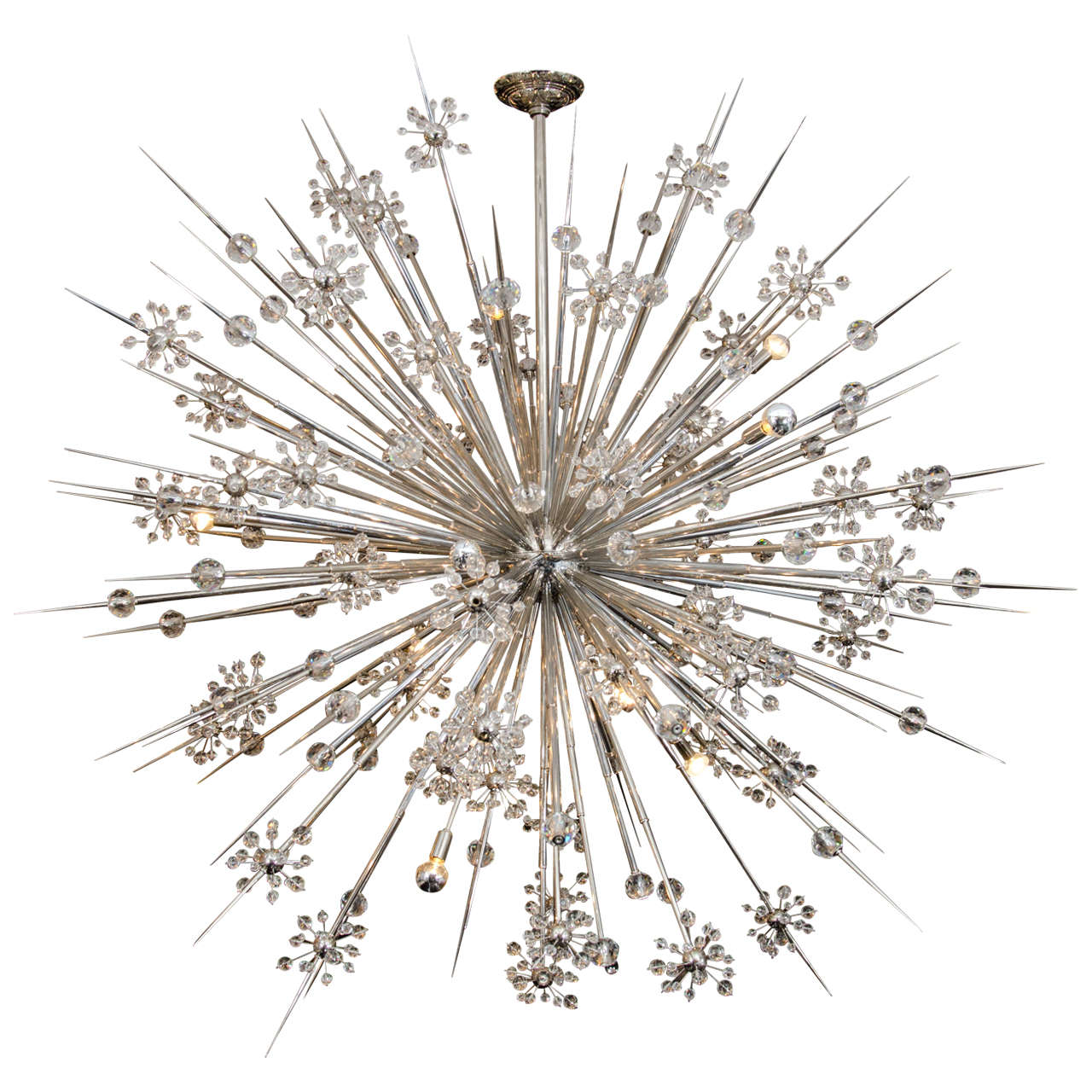 Huge Custom Crystal Starburst Sputnik Chandelier For Sale at 1stdibs