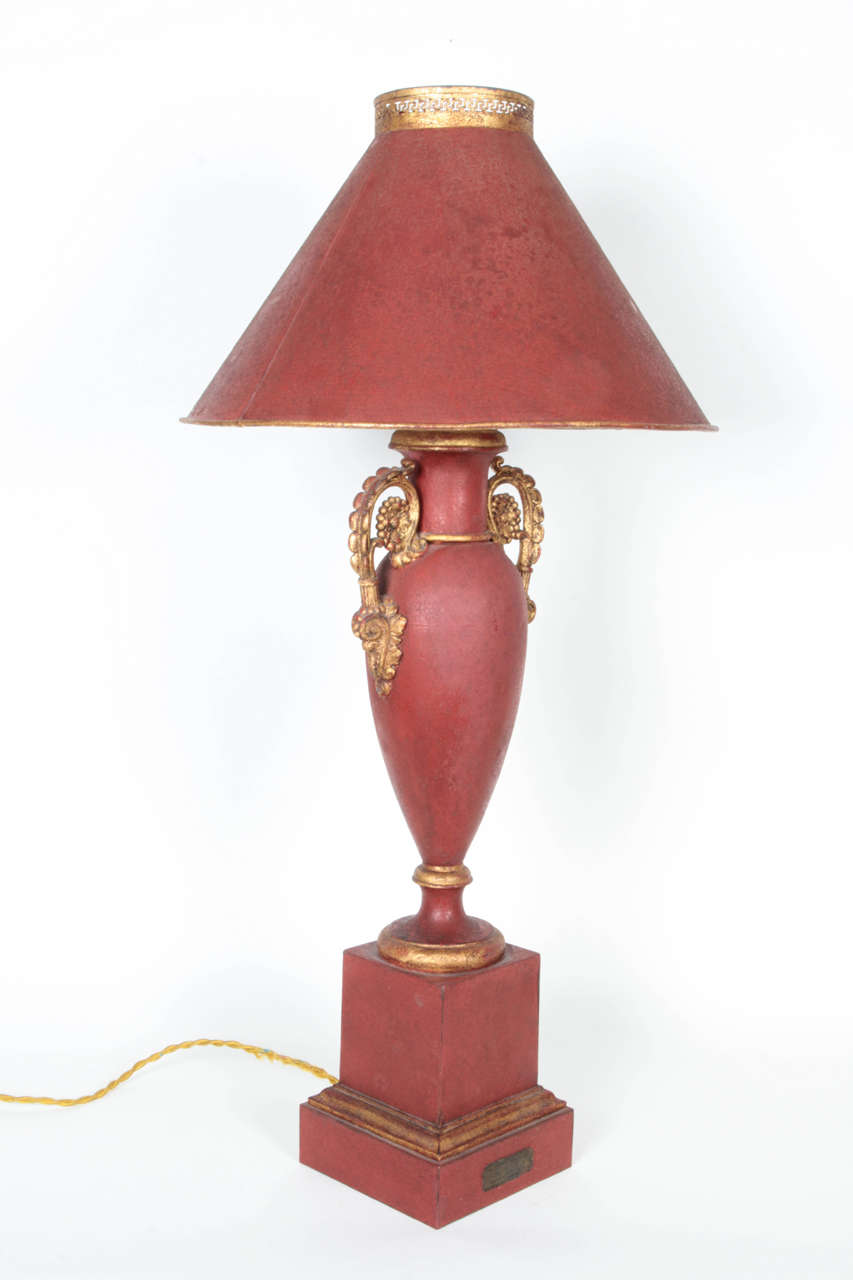Pair of 19th-Century Metal Louis-Philippe Lamps with Original Matching Shades