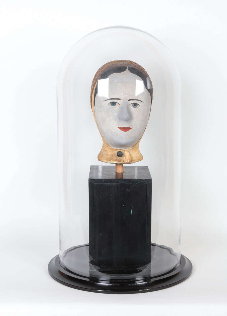This Surreal-looking object was made as a wig stand in mid-19th century France by Louis Danjard. It was probably in the legendary Folk Art collection of the important American sculptor Elie Nadelman.  It was owned by his friend and patron, A.