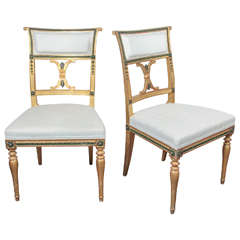 Pair of Swedish Gustavian Chairs by Melchior Lundberg