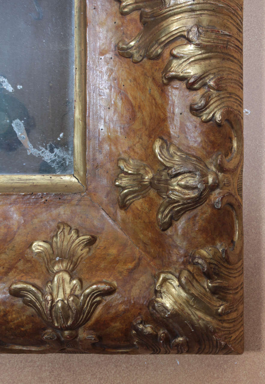 Painted 18th Century Rococo Mirror