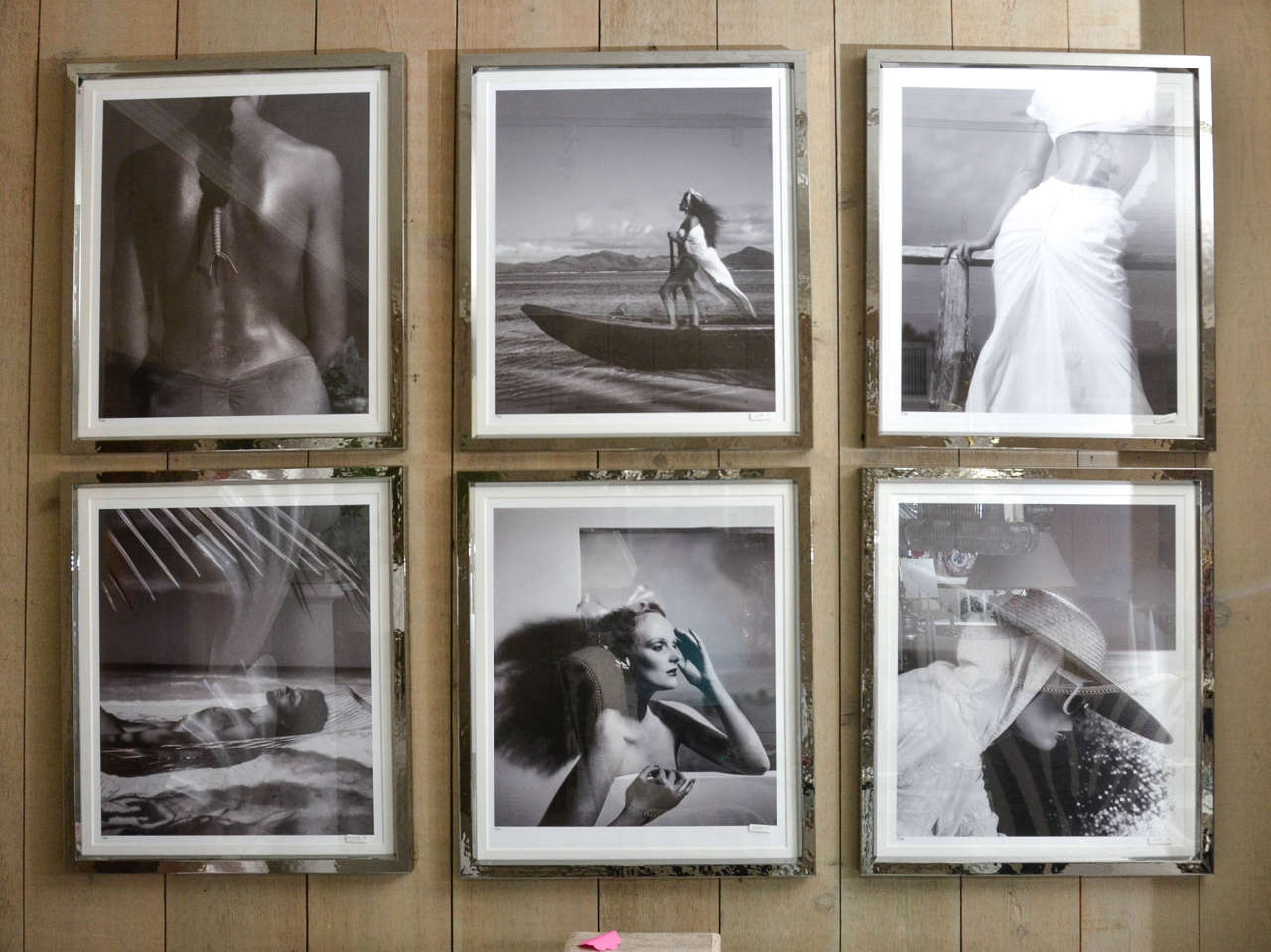 Six fashion photographs by Willie Christie taken during the 1970s and 1980s mostly for Vogue. They are attractively framed in silvered metal frames and can be purchased individually for $1200 each.