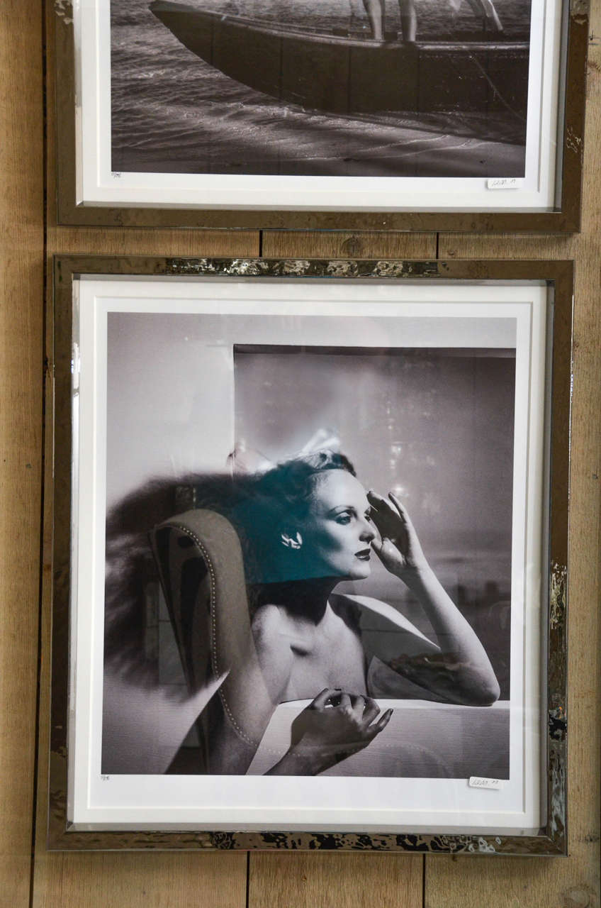 Fashion Photographs by Willie Christie in Silvered Metal Frames For Sale 2