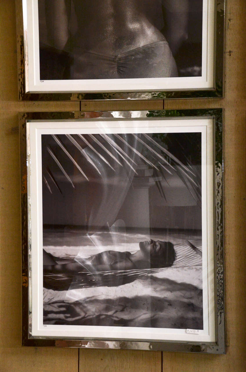 Fashion Photographs by Willie Christie in Silvered Metal Frames For Sale 4