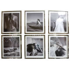 Fashion Photographs by Willie Christie in Silvered Metal Frames