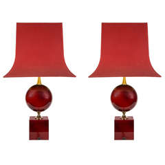 1970s Pair of Lamps by Barbier