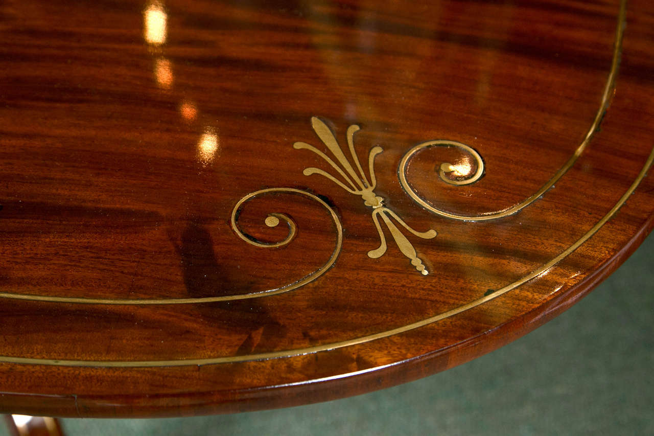 Mahogany and Brass Inlaid Breakfast Table 1