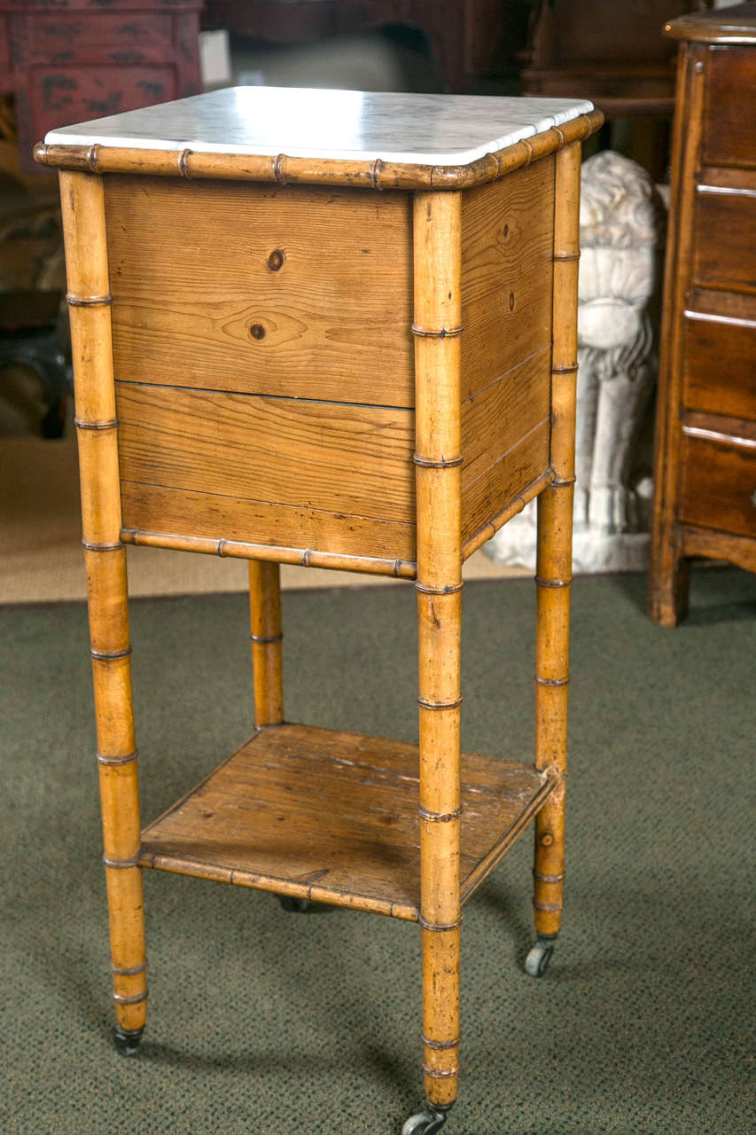French Faux Bamboo Nightstand 3