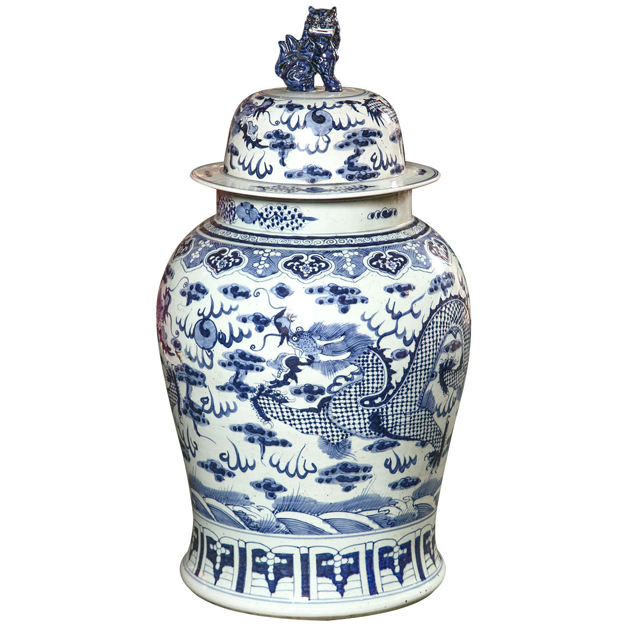 Palace Size Chinese Lidded Urn