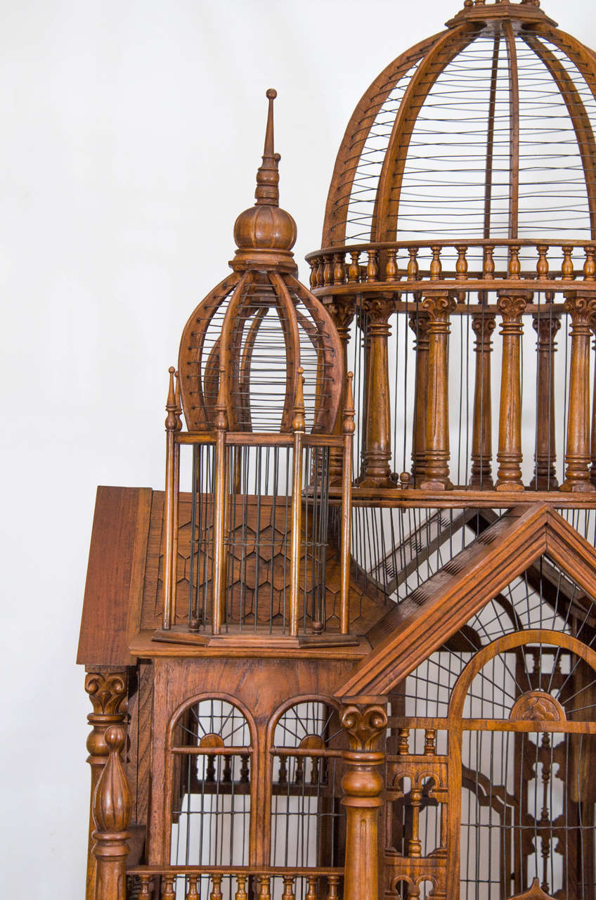 19th Century Monumental Bird Cage on Stand