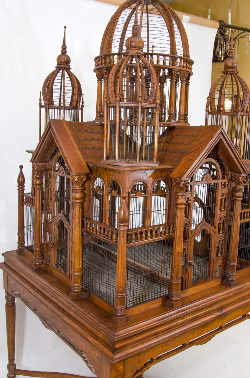 Iron Monumental Bird Cage on Stand