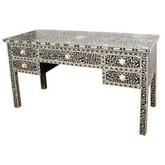 Indian Black and White Bone Inlay Desk