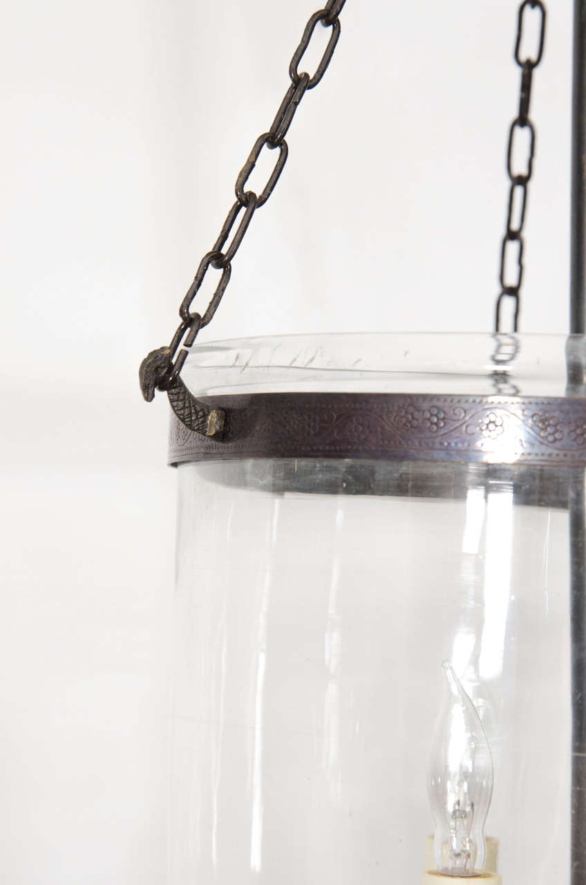 Mid-20th Century Small Bell Jar Light with Clear Glass