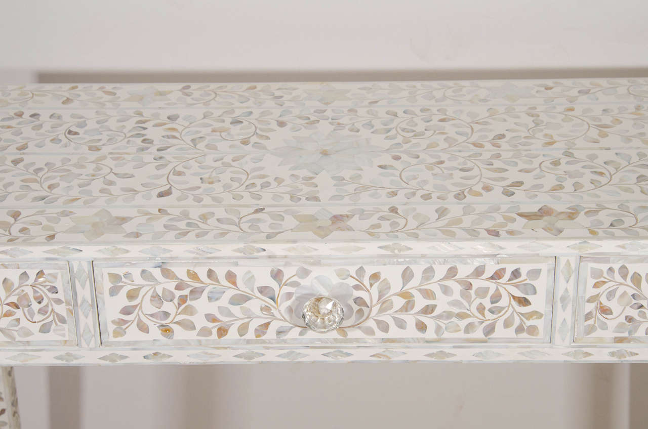 Mid-20th Century Indian Mother-of-Pearl Inlaid Desk