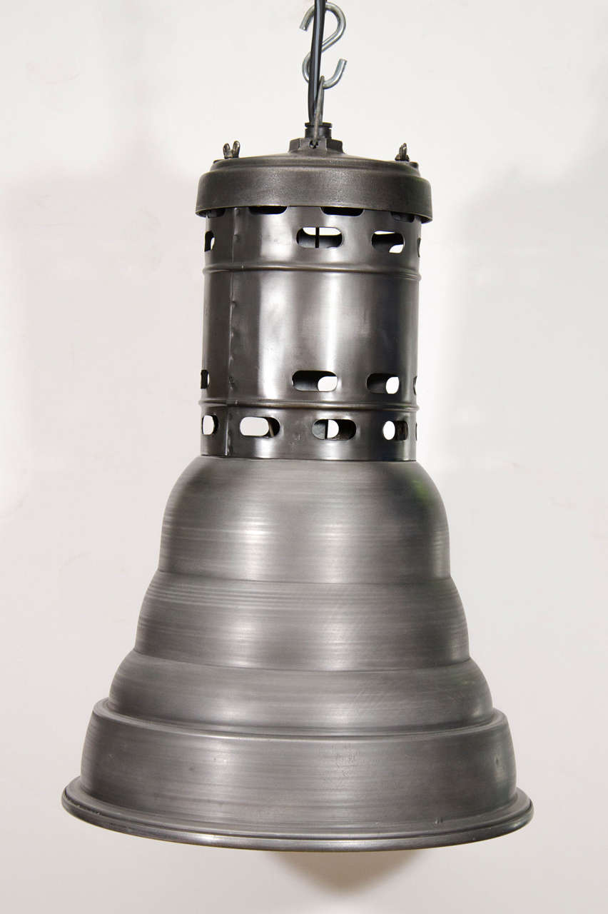 Industrial Hanging Lights with Brushed Metal